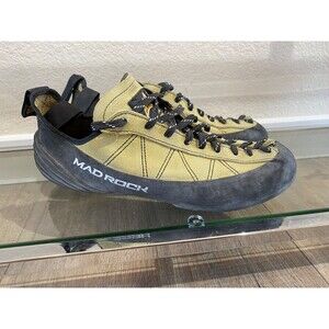 Mad Rock Climbing Shoes Phoenix Mens 10 Yellow Tan Leather Performance With Bag